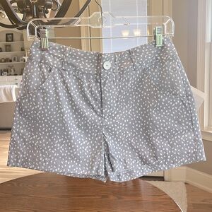 Chino Cotton Shorts Gray White Dotted